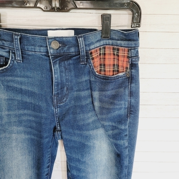 Current Elliott The Stiletto Tartan Plaid Pocket Skinny Jeans, Sz 27 - Picture 2 of 11